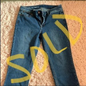 Cuffed blue jeans